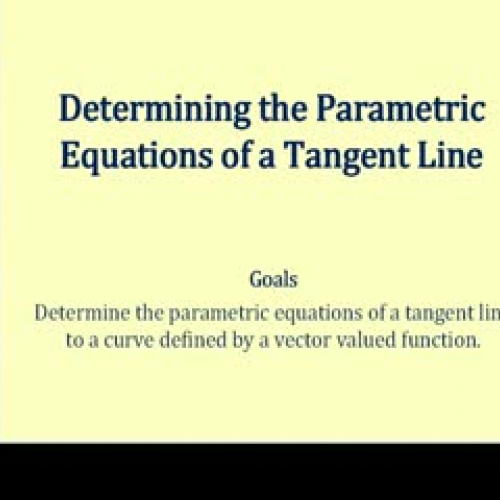 Tangent Line to a Curve Defined by a Vector F