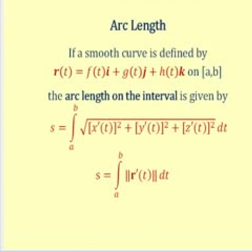 Arc Length of a Curve Defined by a Vector Fun