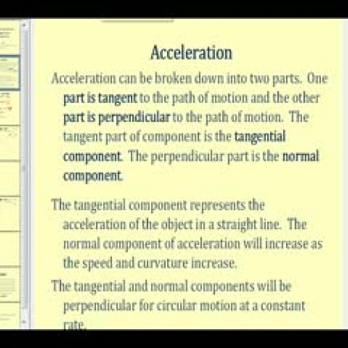 Tangential and Normal Components of Accelerat