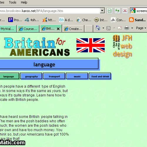 Evaluation of the website Britain for America