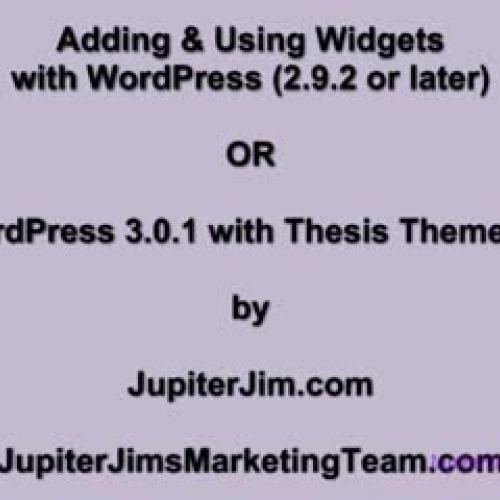 Add &amp; Use Widgets in WordPress