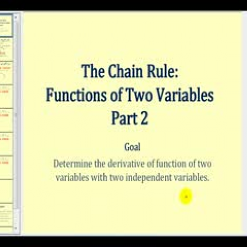 Chain Rule for Functions of Two Variables Par