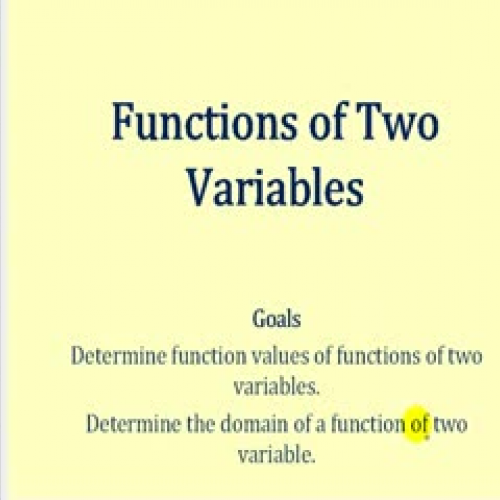 Introduction to Functions of Two Variables