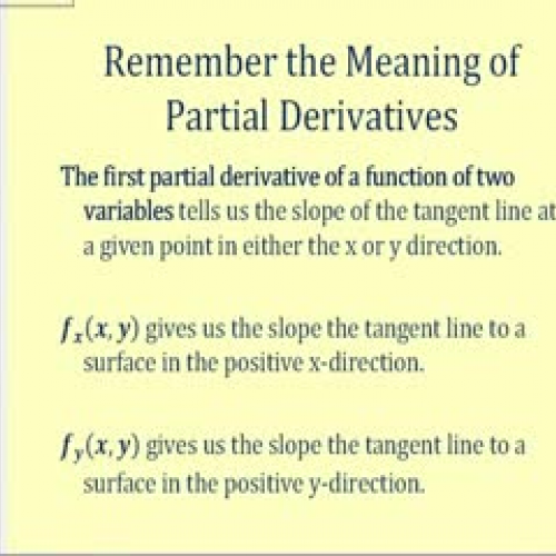 Directional Derivatives