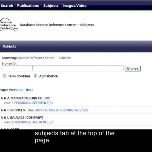 Science Reference Center