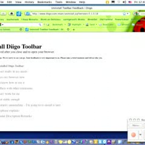 Installing the Diigo Toolbar on Firefox.