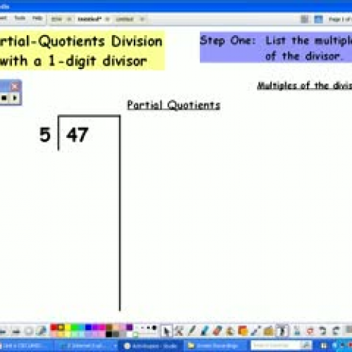 Partial Quotients 1 digit divisor