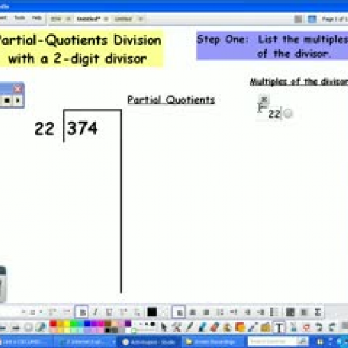 partial quotients with a two digit divisor