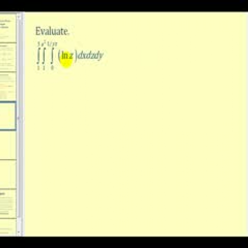 Evaluating Triple Integrals - Example