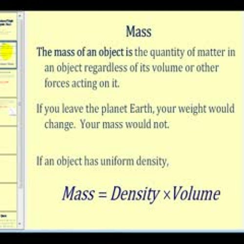 Application of Triple Integrals:  Mass