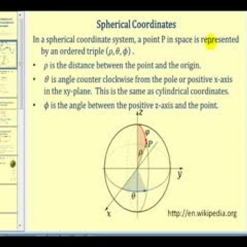 Triple Integrals and Volume:  Spherical Coord