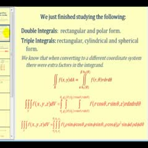 Triple Integrals:  Change of Three Var. - Jac