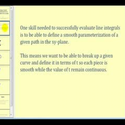 Defining a Smooth Parameterization of a Path