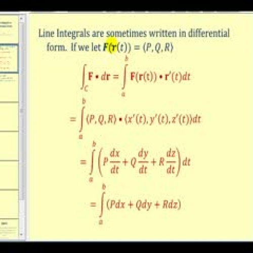 Line Integrals in Differential Form