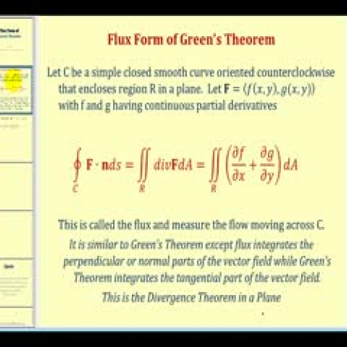 Flux Form of Green's Theorem