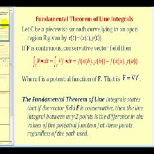 The Fundamental Theorem of Line Integrals - P