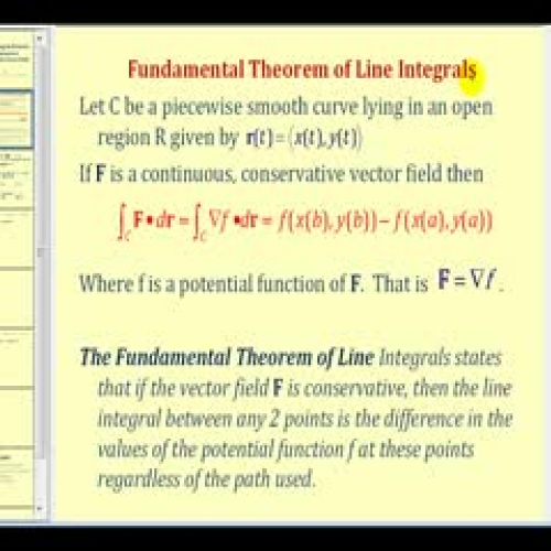 Potential Function of a Conservative Vector F