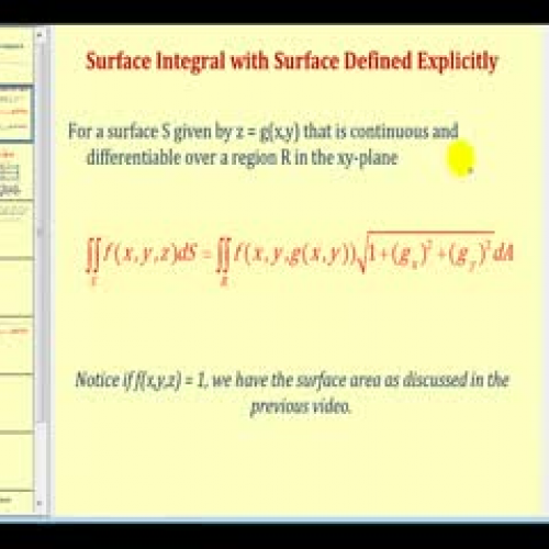 Surface Integrals with Explicit Surface Part 