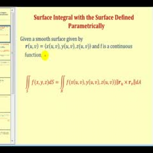 Surface Integrals with Parametric Surface - P