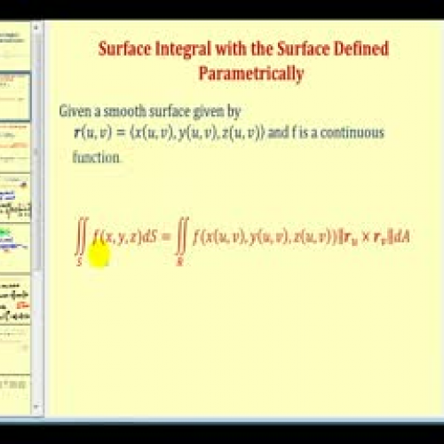 Surface Integrals with Parametric Surface - P