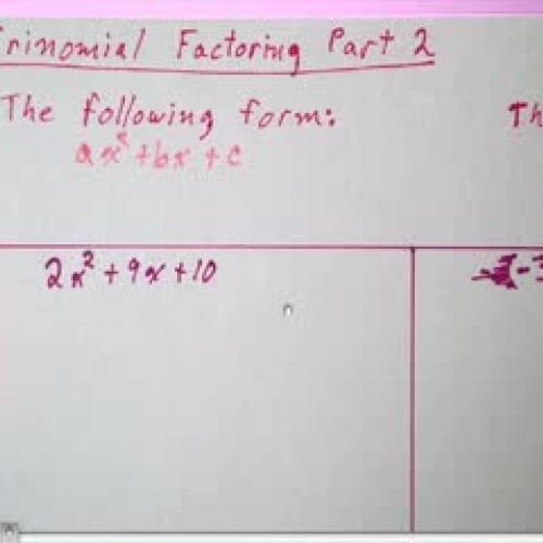 Trinomial Factoring Part 2