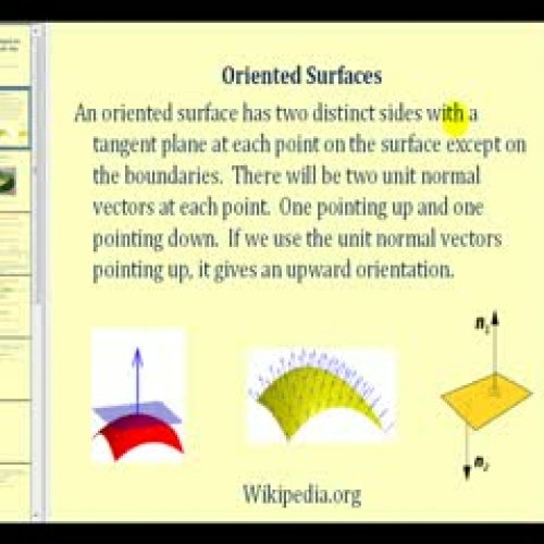 Surface Integral of a Vector Field - Part 1