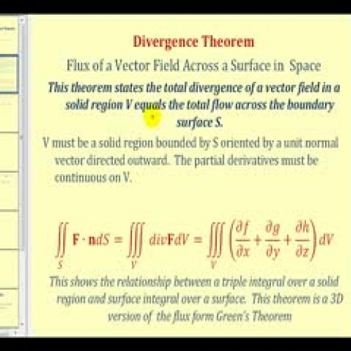 The Divergence Theorem - Part 1