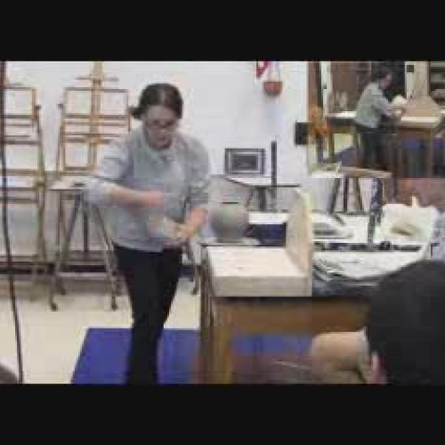 Linda Winegar working at the wheel