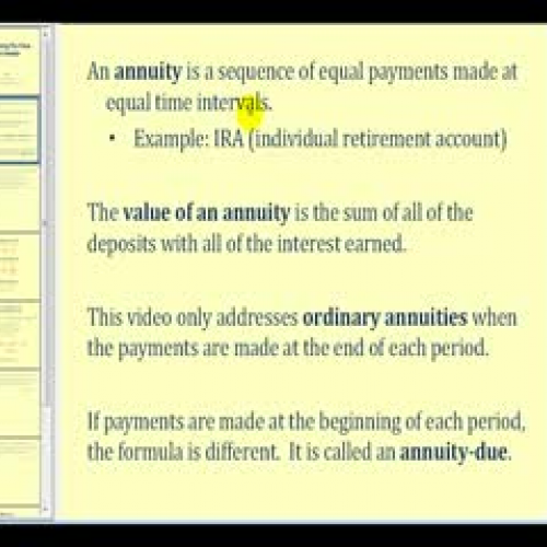 Determining The Value of an Annuity