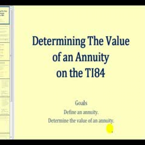 Determining The Value of an Annuity on th TI8