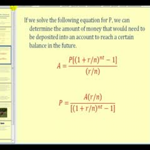 Savings to Reach a Financial Goal on the TI84