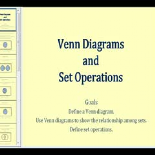 Set Operations and Venn Diagrams - Part 1 of 