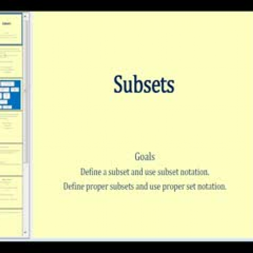 Introduction to Subsets