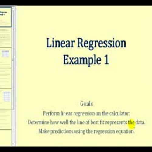 Linear Regression on the TI84 - Example 1