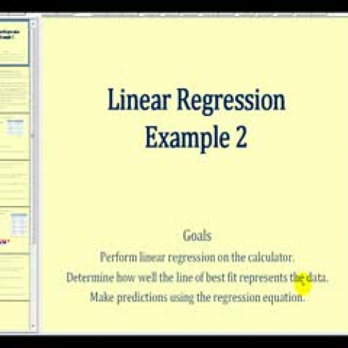 Linear Regression on the TI84 - Example 2