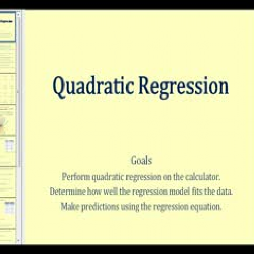 Quadratic Regression on the TI84 - Example 1