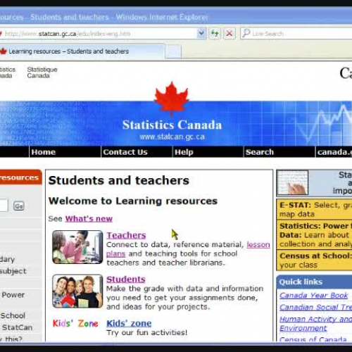 Just for teachers: StatCan's learning resourc