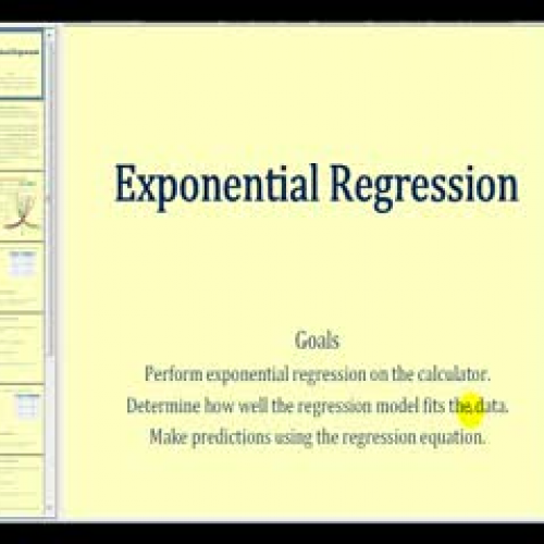 Exponential Regression on the TI84 - Example 