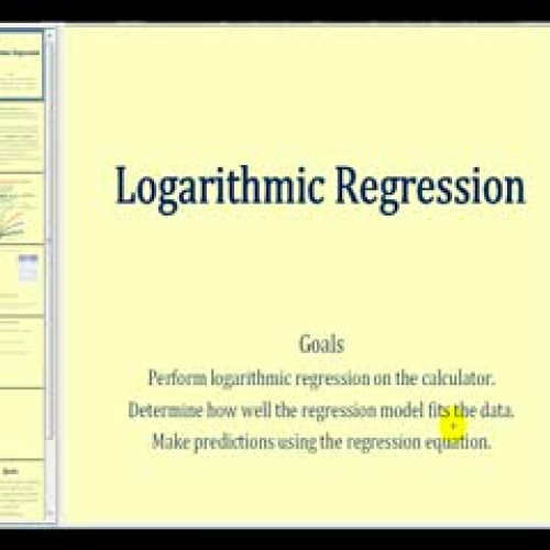 Logarithmic Regression on the TI84