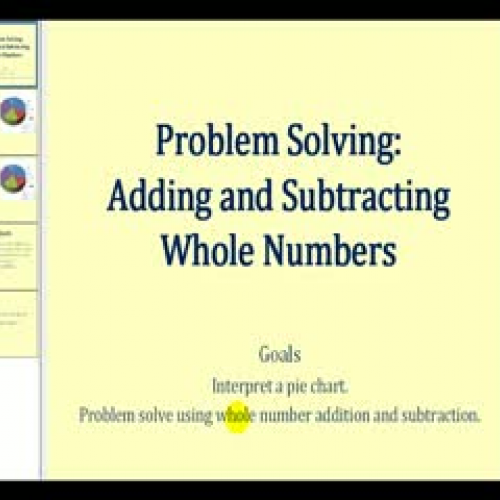 Problem Solving:  Add and Subtract Whole Numb