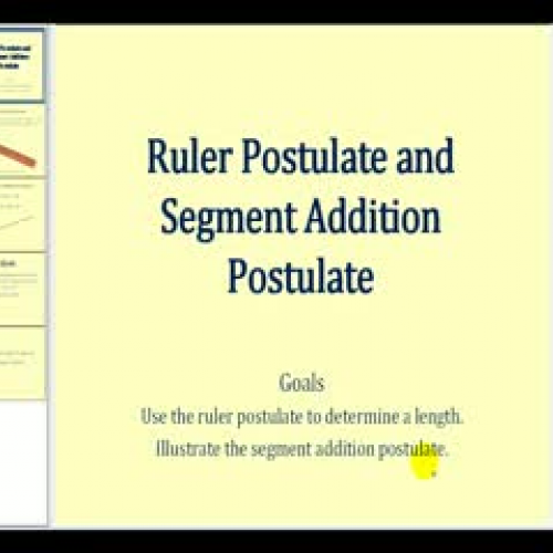 Ruler Postulate and the Segment Addition Post