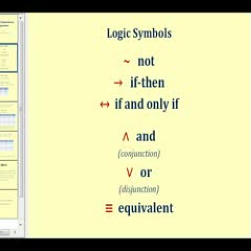 Truth Tables:  Showing Statements are Equival