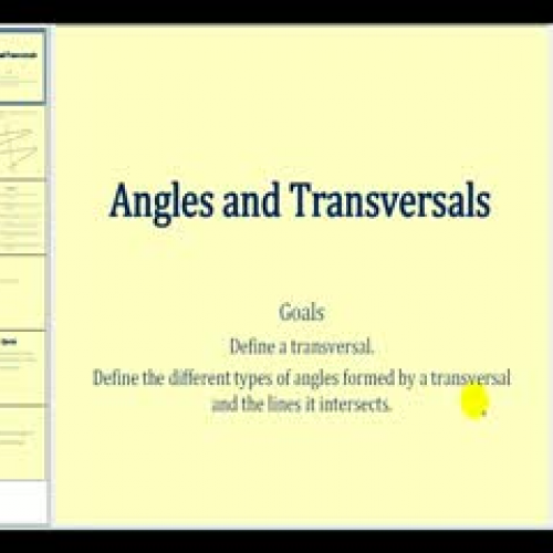 Angles and Transversals