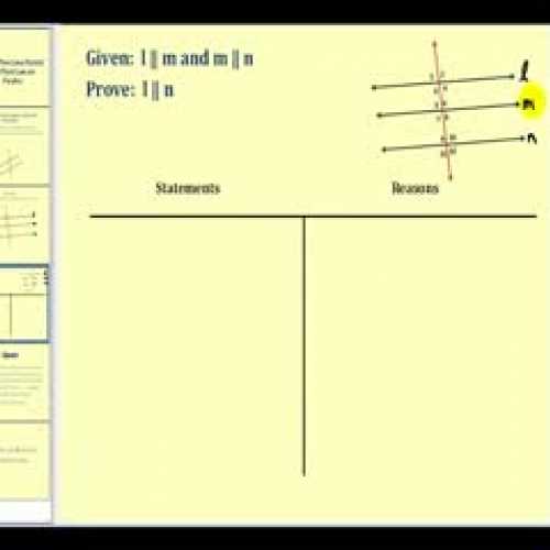 Proof:  Two lines Parallel to a Third are Par