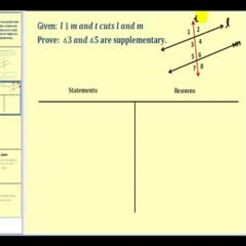 Proof:  Consecutive Interior Angles Are Suppl