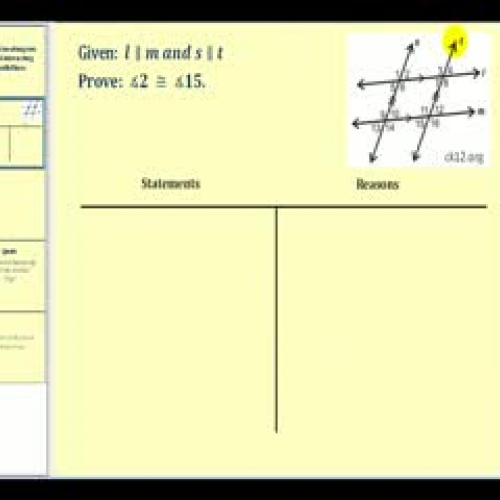 Proof:  Involving Two Pair of Parallel Lines