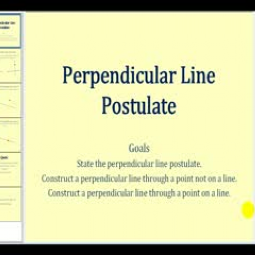 Perpendicular Line Postulate