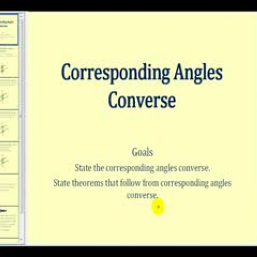 Corresponding Angle Converse