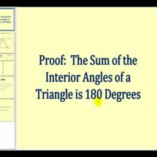 Proving the Triangle Sum Theorem