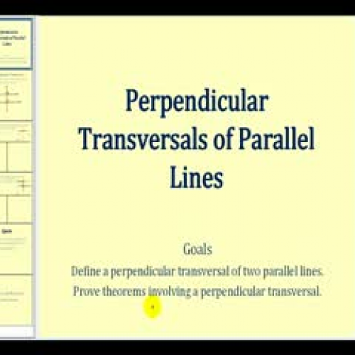 Perpendicular Transversals of Parallel Lines